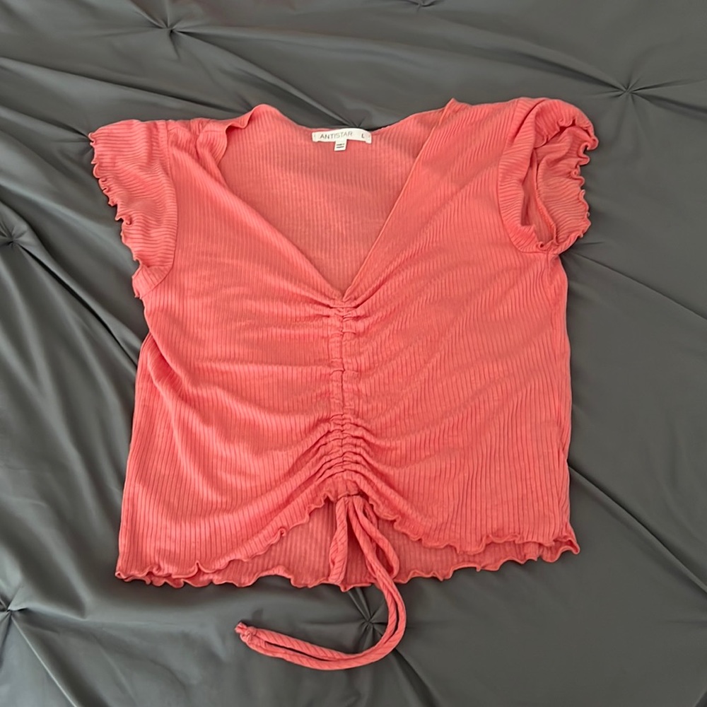 Salmon Cinched Blouse